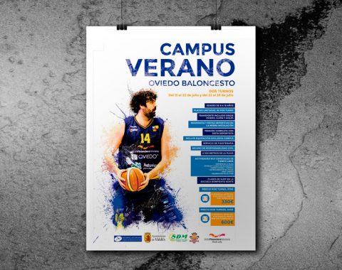 Campus de baloncesto. Diseño gráfico Asturias