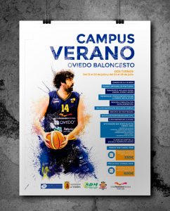 Campus de baloncesto. Diseño gráfico Asturias